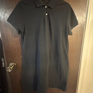 Izod Black Polo Shirt Dress - Womens Midi